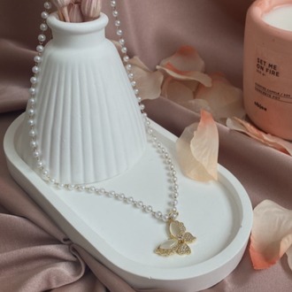 pearly butterfly kolye | çelik