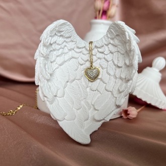 mini diamond heart kolye | çelik