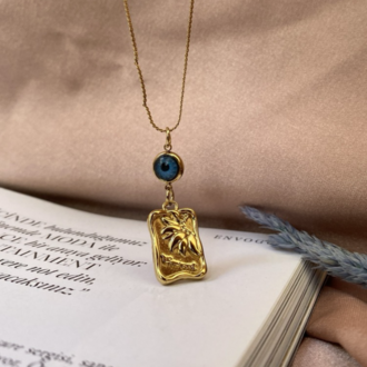 gold plaka IV kolye | çelik
