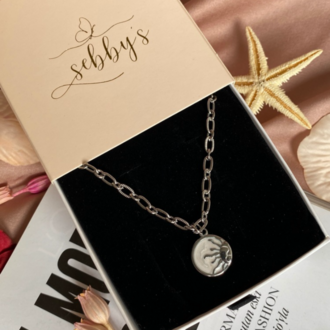 silver sun kolye | altın kaplama