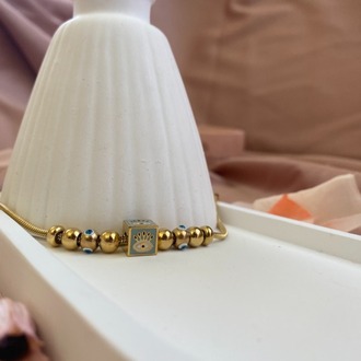 gold charmy eye bileklik | çelik