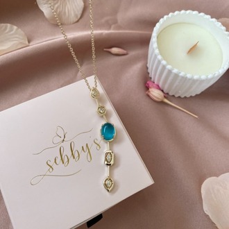 blue y kolye | altın kaplama 