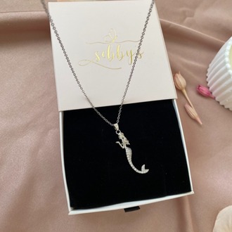 silver mermaid kolye | çelik