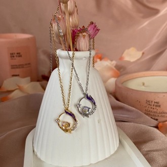 opal taşlı tasarım kolye | çelik