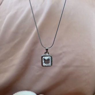 silver kelebek kolye | çelik