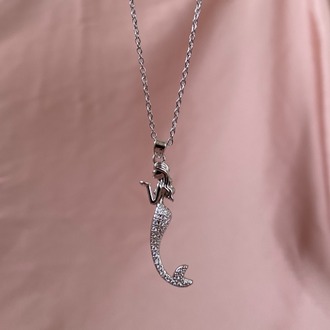 silver mermaid kolye | çelik