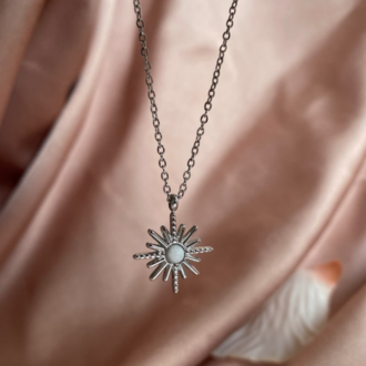 silver mini kutup yıldızı kolye | çelik
