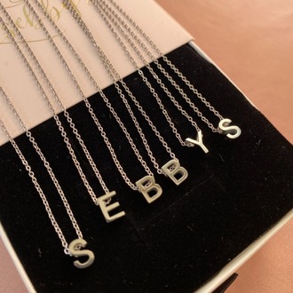 silver mini harf kolye | çelik