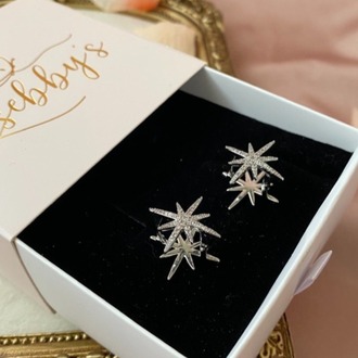 silver sparkle küpe | altın kaplama