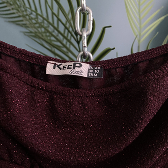 Burgundy Glitter Strapless Dress