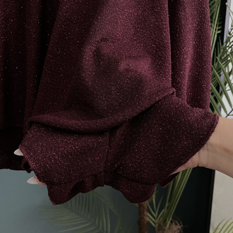 Burgundy Glitter Strapless Dress