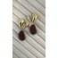 Bordo/gold küpe