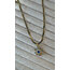 Yassı zincirde mavi uçlu çelik kolye