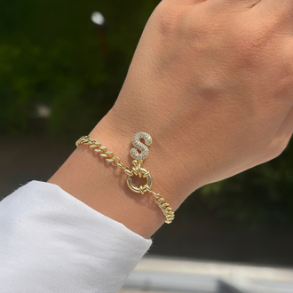 Premium seri tasarım 14k s  harf bileklik