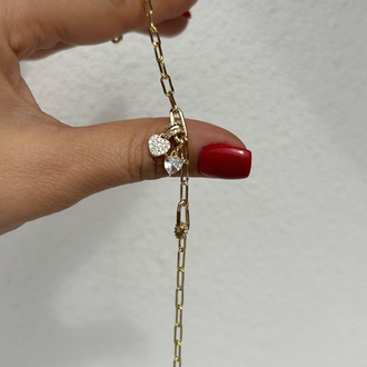 Altın kaplama çıtır kalp charm bileklik