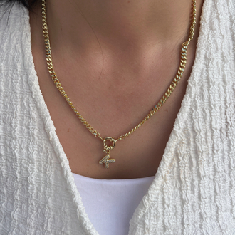 Premium seri tasarım 14k E harfi kolye 