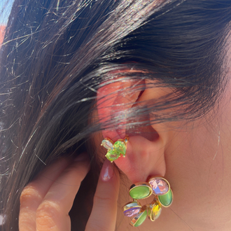Premium seri tasarım kıkırdak (earcuff) yeşil