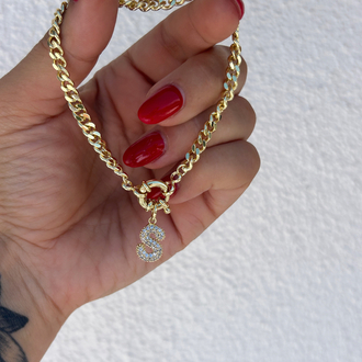 Premium seri tasarım 14k s  harf bileklik