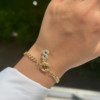 Premium seri tasarım 14k s  harf bileklik
