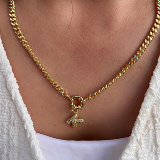 Premium seri tasarım 14k E harfi kolye 