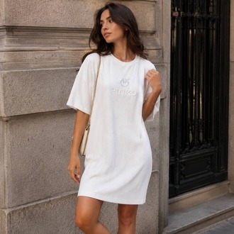 PINKO Logo T-Shirt Elbise – Siyah & Beyaz Seçenekleri