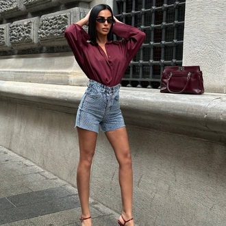 Luxury Koleksiyonu Taş İşlemeli Jean Şort