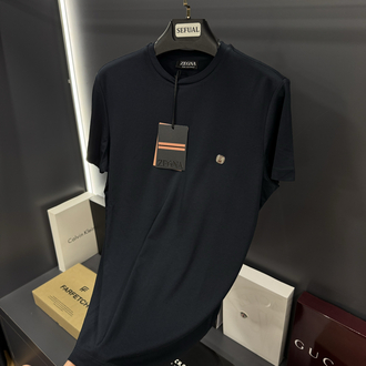 Zegna Premium İthal Kumaş T-Shirt (kırışmaz) lacivert 