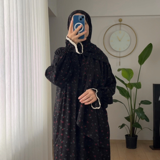 Gül desenli Namaz elbisesi