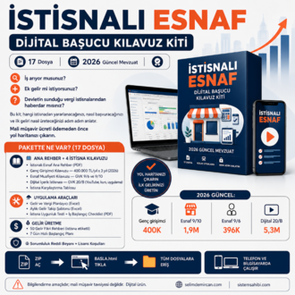İstisnalı Esnaf | 2026 Girişimci İstisnaları + 50 Gelir Fikri + Excel Planlayıcı