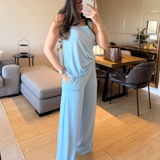Bebe Mavisi Alt Üst İnce Modal Kumaş Takım
