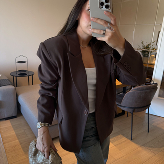 Acı Kahve Blazer Oversize Ceket