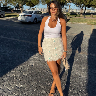 Halter Yaka Basic Beyaz Body 