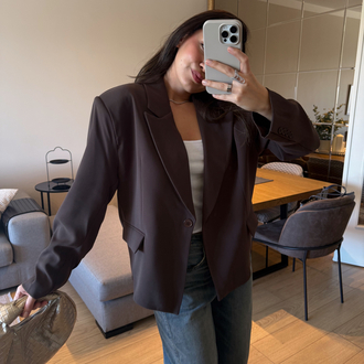 Acı Kahve Blazer Oversize Ceket