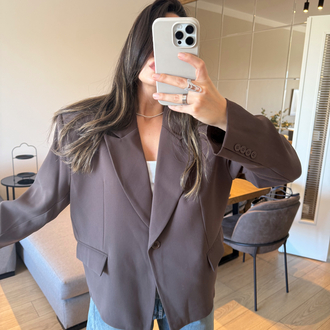 Acı Kahve Blazer Oversize Ceket