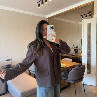 Acı Kahve Blazer Oversize Ceket