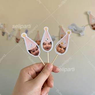 Sevimli Ördek Temalı Fotoğraflı Cupcake Süsü