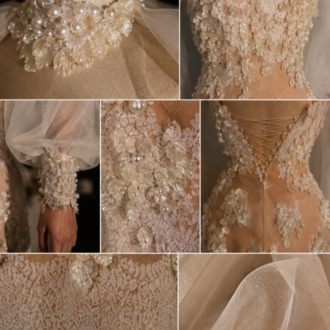 Celeste Royale – Yüksek Yakalı Couture Mini Elbise