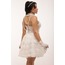 Tyche Bridal – Beyaz Üç Boyutlu Dantel İşlemeli Mini Elbise
