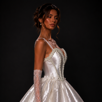 Pearl Royale – İnci İşlemeli Couture Mini Elbise
