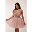Ariadne Blush – Pudra Tüylü Couture Mini Elbise