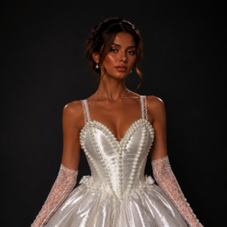 Pearl Royale – İnci İşlemeli Couture Mini Elbise