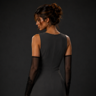Nocturne Siyah – Boncuk İşlemeli Couture Eldiven
