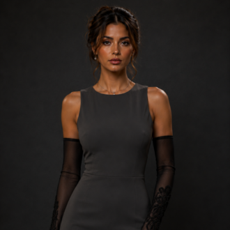 Nocturne Siyah – Boncuk İşlemeli Couture Eldiven