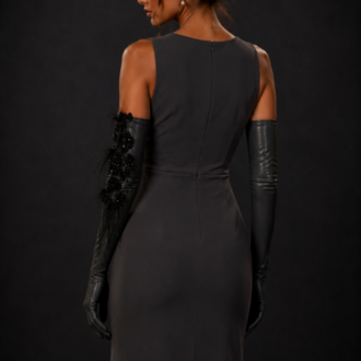Noir Eclipse – Taş İşlemeli Couture Eldiven