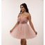 Ariadne Blush – Pudra Tüylü Couture Mini Elbise