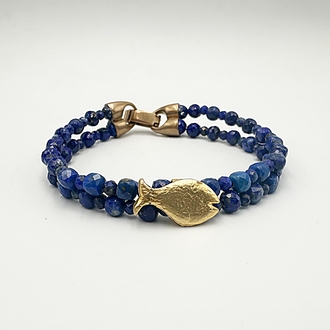 2 Row Lapis Lazuli Bracelet