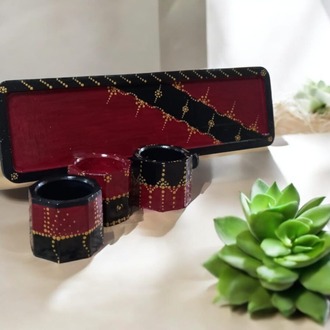 TAŞ TOZU SUNUMLUK+3 ADET MUMLUK