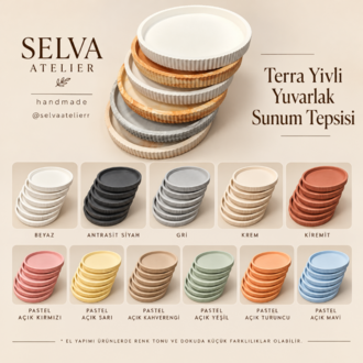 Terra Yivli Yuvarlak Sunum Tepsisi