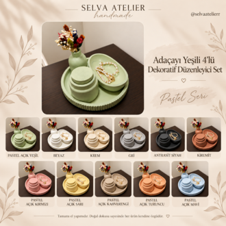 Adaçayı Yeşili 4’lü Dekoratif Düzenleyici Set