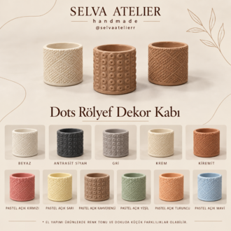 Dots Rölyef Dekor Kabı